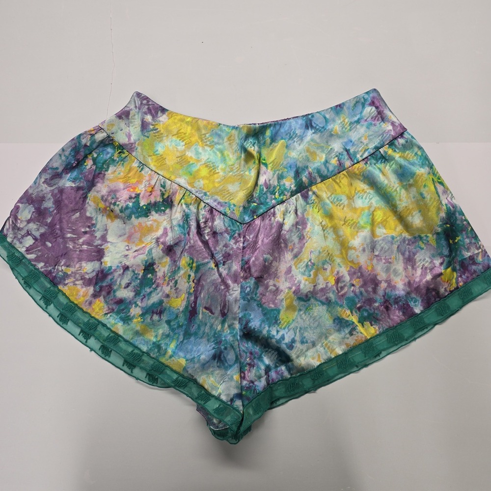 Yitty‎ XL Multicolor Watercolor Satin Lounge Shorts